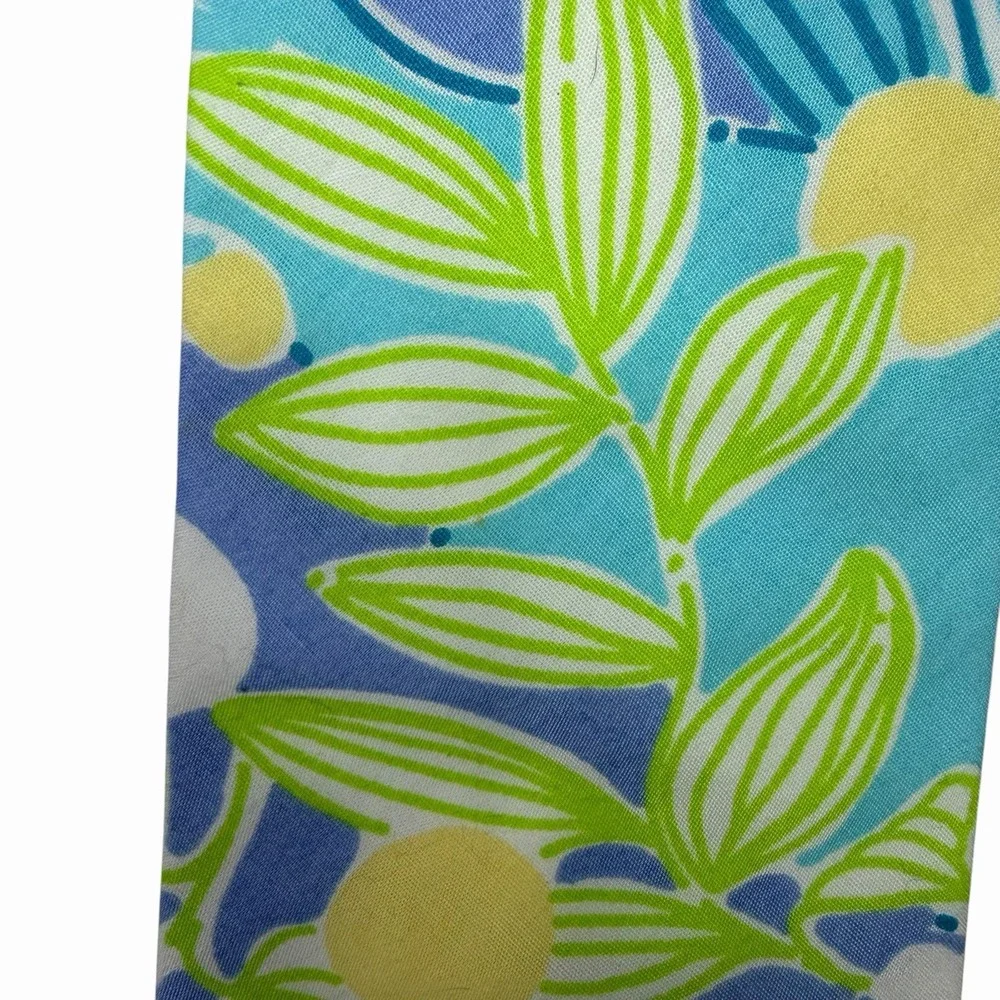 Lilly Pulitzer Men's Vtg Tie Blue/Green Floral Cotton 3.5